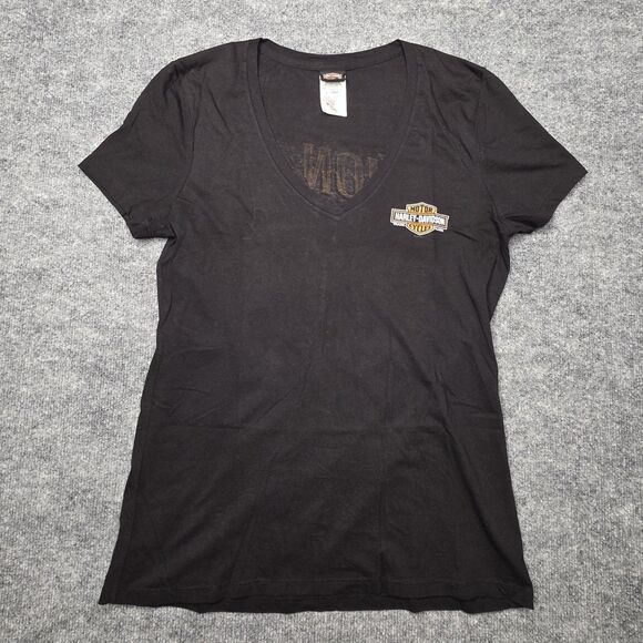 Harley-Davidson Tops - Harley-Davidson Zion Utah Shirt Women’s L Black V-Neck Graphic T-Shirt